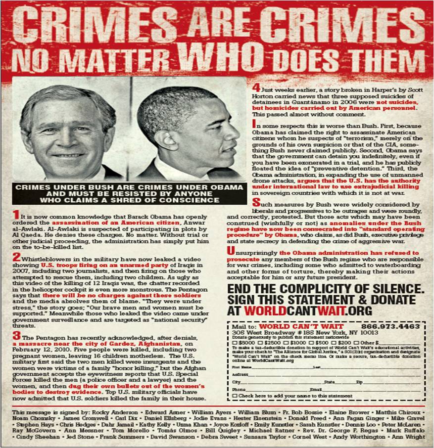 Crimes Are Crimes (re: Anwar al-Awlaki)