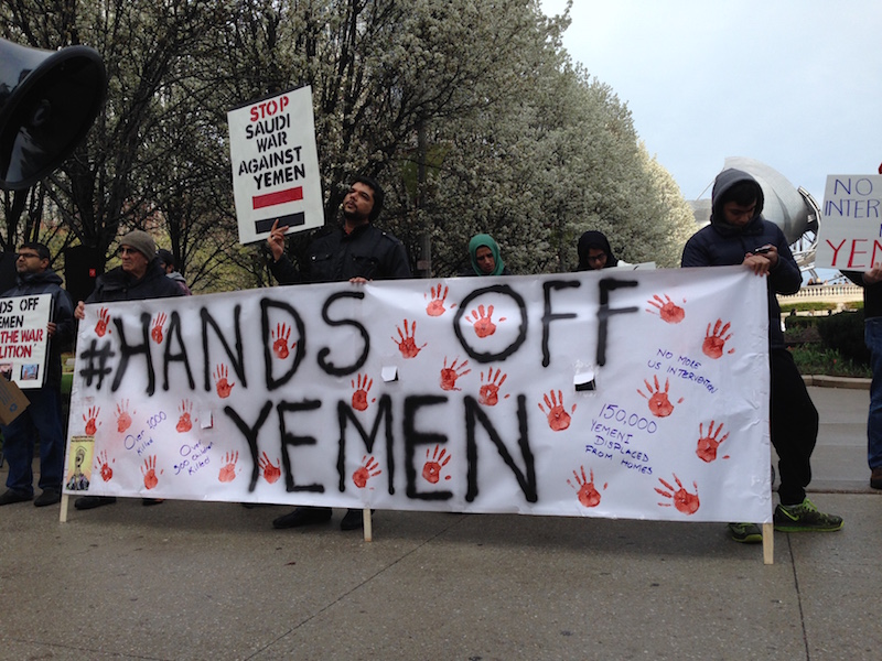 Hands Off Yemen Chicagp Protest